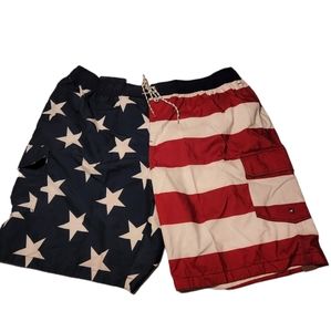 Foundry Mens American Flag Bathing Suit Swim Trunks Size 3XL NWT